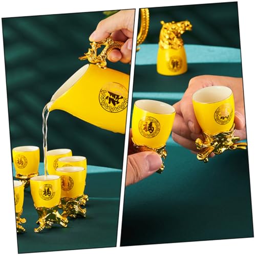 Set de 12 copas de cerámica doradas con dispensador miniatura 3
