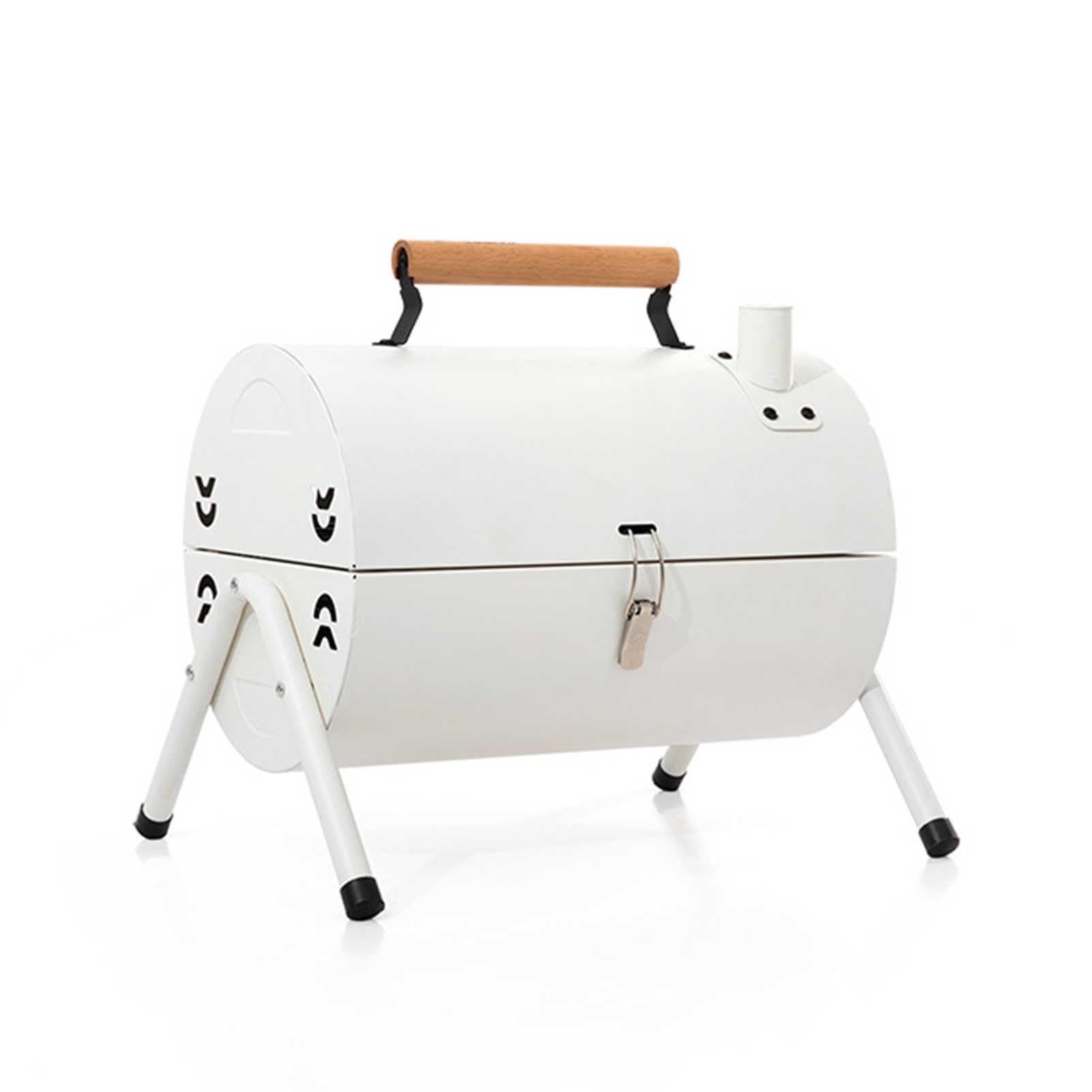 Piccola griglia a carbonella pieghevole, portatile, ideale per campeggio e picnic, 2 teglie da forno, griglia da tavolo per patio, cortile, barbecue all'aperto con design compatto per comodità