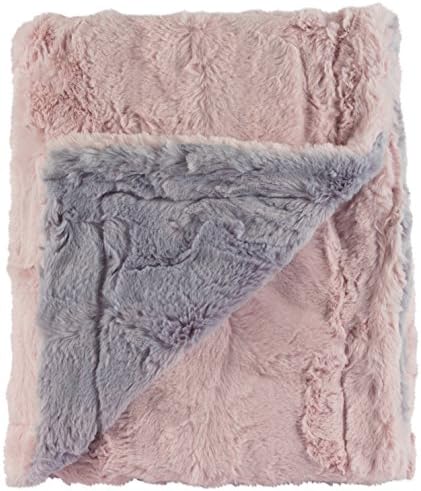 Ultra Soft Baby Receiving Blanket - Luscious, Luxurious and Cuddly Minky Reversible Blankie - Chinchilla Style Gray and Baby Blue - 30” x 36” - by Posh Designs