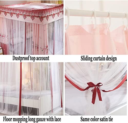 Rideau de lit double king size rose d'inspiration royale et raffinée - 5