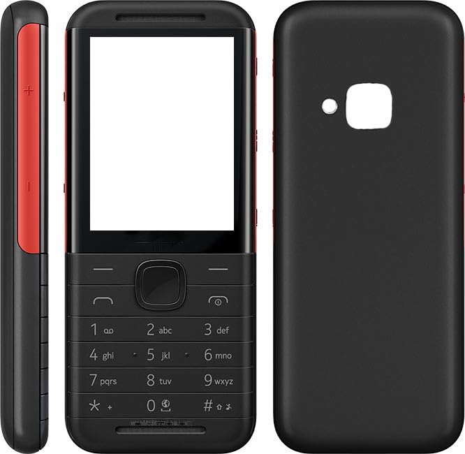 Image of Compatible with Nokia 5310 (2024) Front Back Panel Replacement Body Housing Panel Front and Back Body, Black