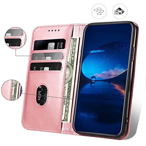 DENDICO Case for Xiaomi Redmi Note 12 Pro 5G, Classic PU Leather Magnetic Wallet Case - Image 3