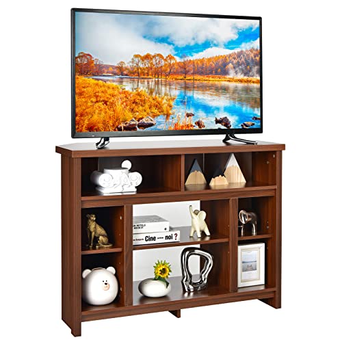 Meuble TV en bois pour téléviseurs jusqu'à 121,9 cm avec étagères réglables et gestion des câbles, table console de salon pour cheminée électrique de...