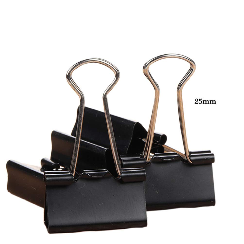 Folder strony, zacisk pliku, zawinięcie 240 PC Metalowe klipy zawiasowe klipsy do napięcia napięcia papierowe zaciśnięcia metalowe klipy stacjonarne do biurowej szkoły domowej (czarny)