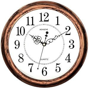 Adalene 13-Inch Decorative Wall Clock Silent Non-Ticking – Vintage Retro Rustic Battery Operated Kitchen Wall Clock – Large Wall Clocks for Living Room Décor, Office, Bathroom