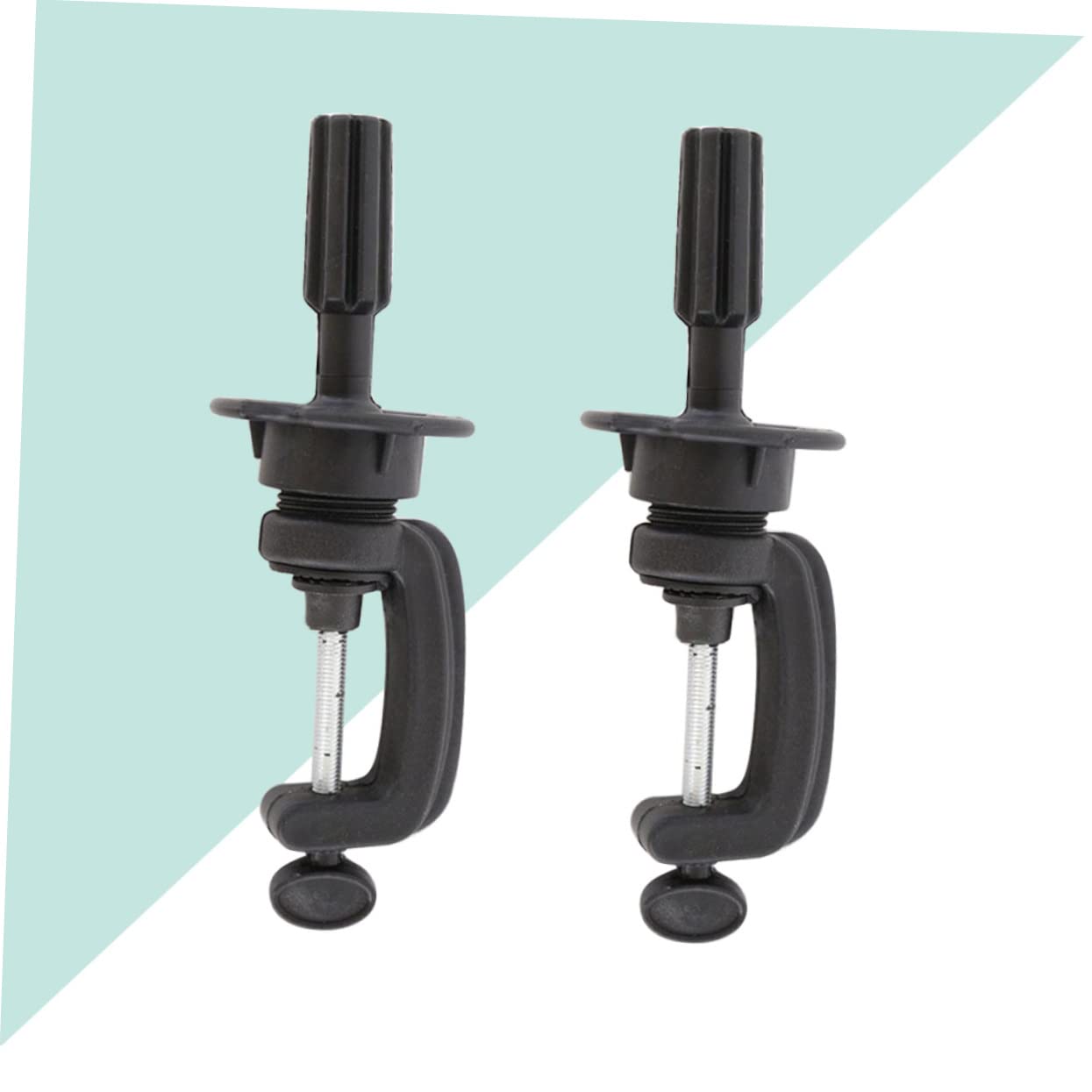 Ipetboom 2pcs Hairdressing Head Stand Holder Durable Wig Practice Bracket for Salon and Home Use Easy Installation Hairdressing Model Head Support Black