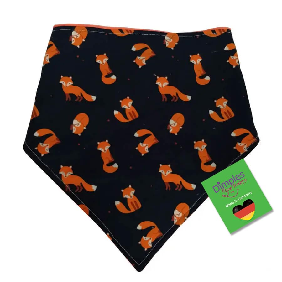 Foulard pour chien renard noir orange Dimples 45 cm