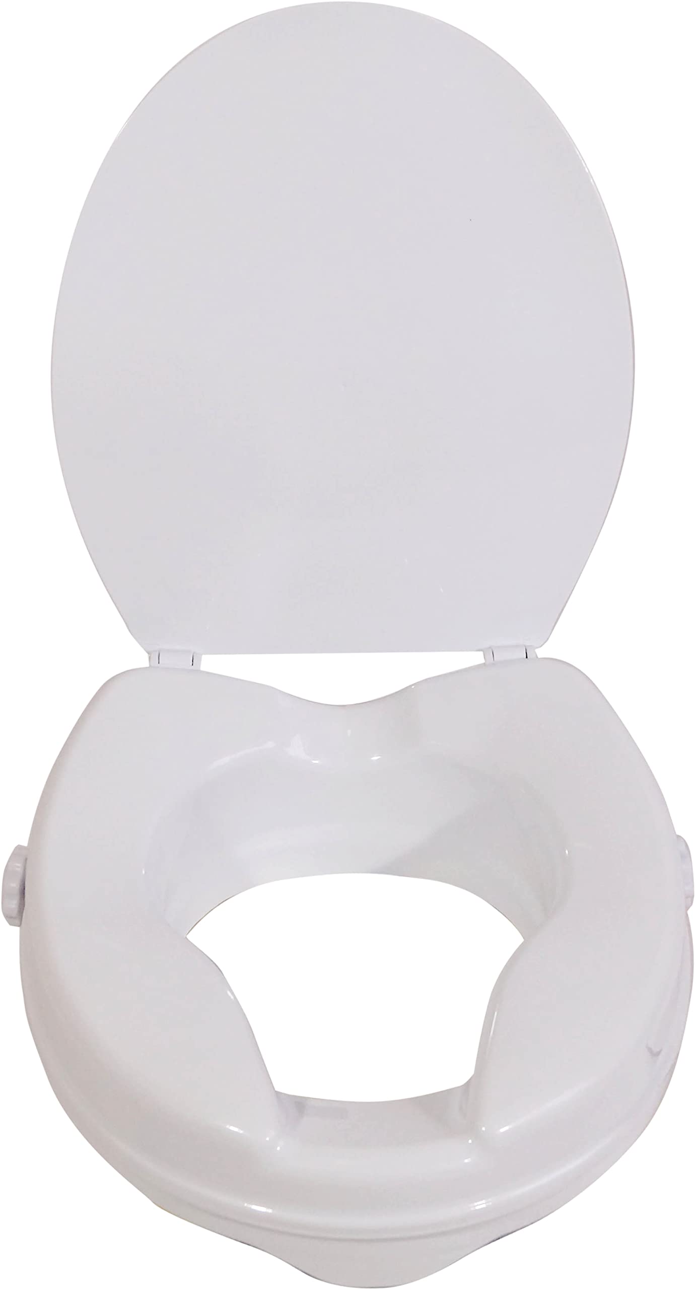 Aidapt Women's White Raised Toilet Seat With Lid, Elevated Toilet Seat For Adults, Toilet Raiser For Elderly Adults, Pregnant Disabled (2 Inch)