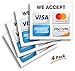 iSYFIX Credit Card Sticker Signs Stickers - 4 Pack 7-x 6- Inch - We Accept Visa, MasterCard, Amex & Discover, Premium Self-Adhesive Vinyl, Laminated, UV, Weather, Scratch, Water and Fade Resistance