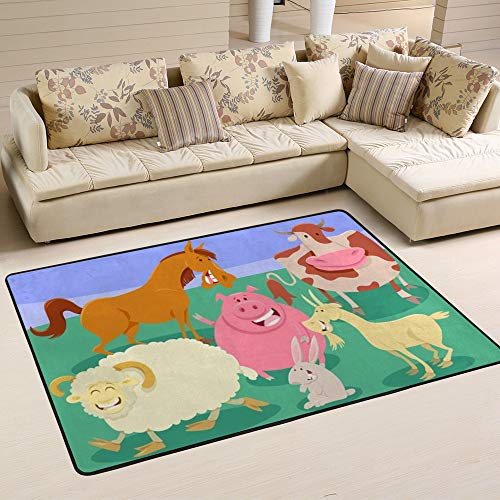 Tapis de maison CHEHONG design moderne illustration de la ferme en polyester 160x120cm
