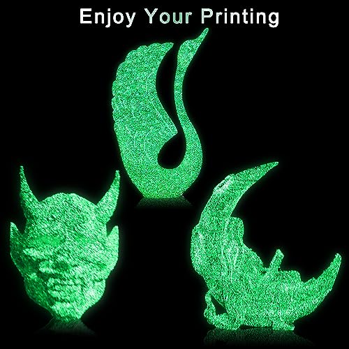 Image of YOUSU 3D Printer Filament PLA Filament 1.75mm Black Filament with Glow in The Dark Green Starry Sky 1kg(2.2lbs).