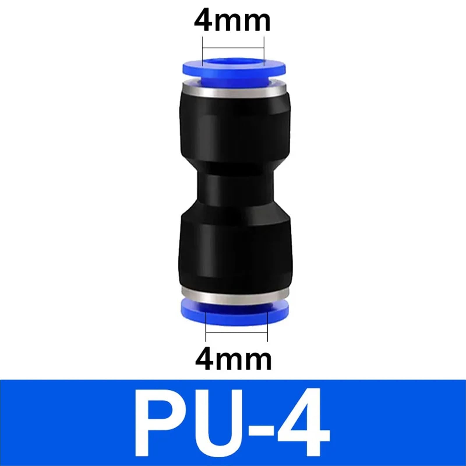 Raccordi pneumatici in plastica PU 4 mm 6 mm 8 mm 10 mm tubo dell'acqua dritto collegamento rapido 20 pezzi (PU-4)