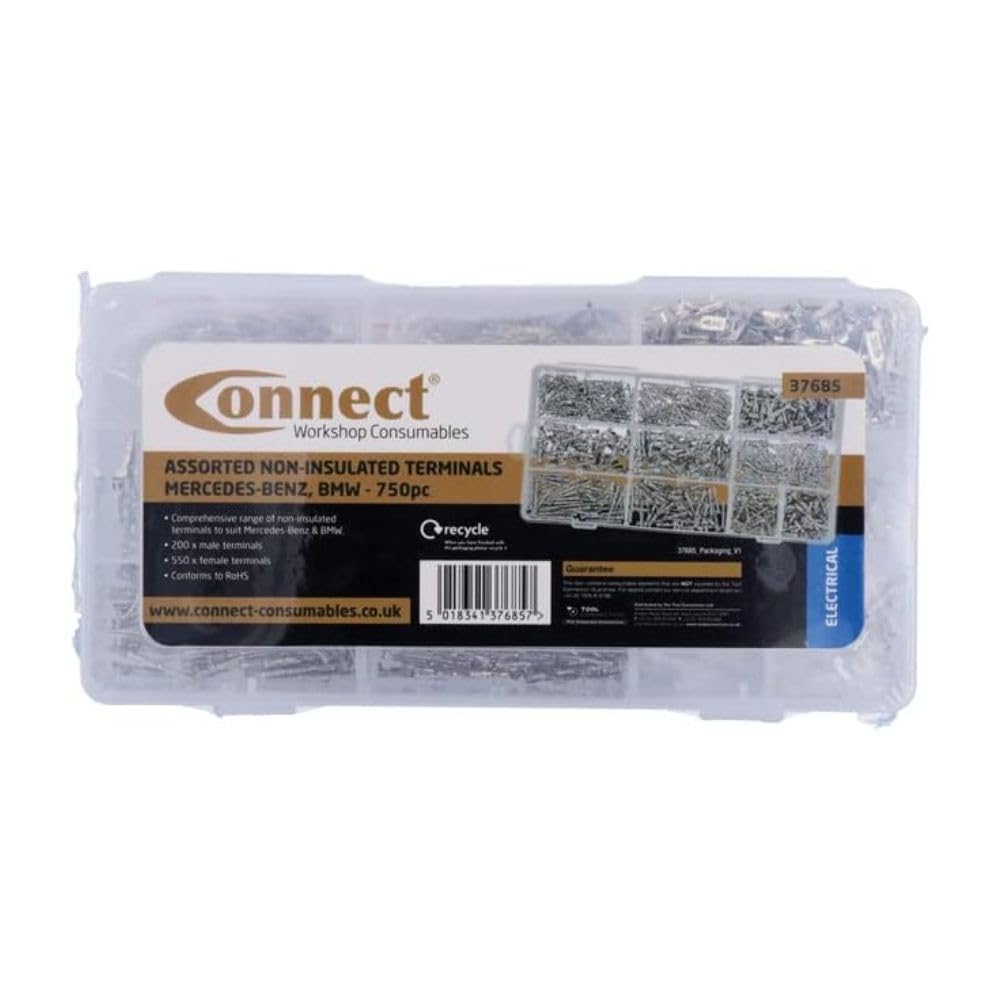 Connect 37685 Assorted Non-Insulated Terminals - for Mercedes-Benz, BMW 750pc