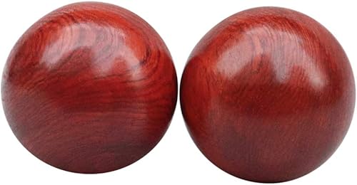 Milisten Bolas de madera Baoding de madera, bolas de ejercicio de salud, bolas de masaje de salud china de madera, bola de artesanía de madera