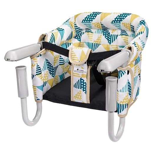 Portable Hook On High Chair for Baby Toddler Booster Seat, Dining Playing Fast Table Chair, Clamp Clip On Desk Counter, 5-Point Safe Belt, Washable Folding w Carry Bag Travel Baby Chair (Multi-Colors)