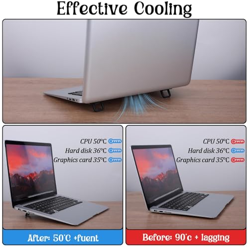 Image of Keyboard Riser, 4Pcs Computer Keyboard Stand for Desk, Laptop Riser with Zinc Alloy Material, Portable Keyboard Feet for Office, Gaming, Watching TV