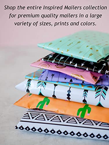 Image of Inspired Mailers - Poly Mailers 6x9 - Tribal Arrows Deluxe (Seafoam /Gold) - Choose from 6x9, 10x13 and 14.5x19 Sizes - 3.15mil Unpadded (6x9, 100 Pack)