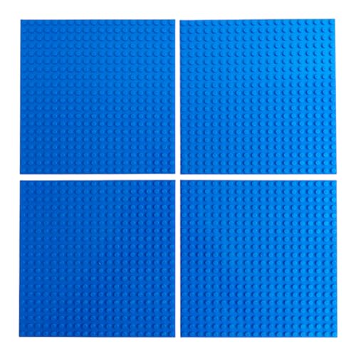 Image of Classic Baseplate - Building Kit for Toddlers & Kids - 20 x 20 Studs - 6.3 x 6.3 inches - Pack of 4 Baseplates - Compatible with Major Brands (Sky Blue)