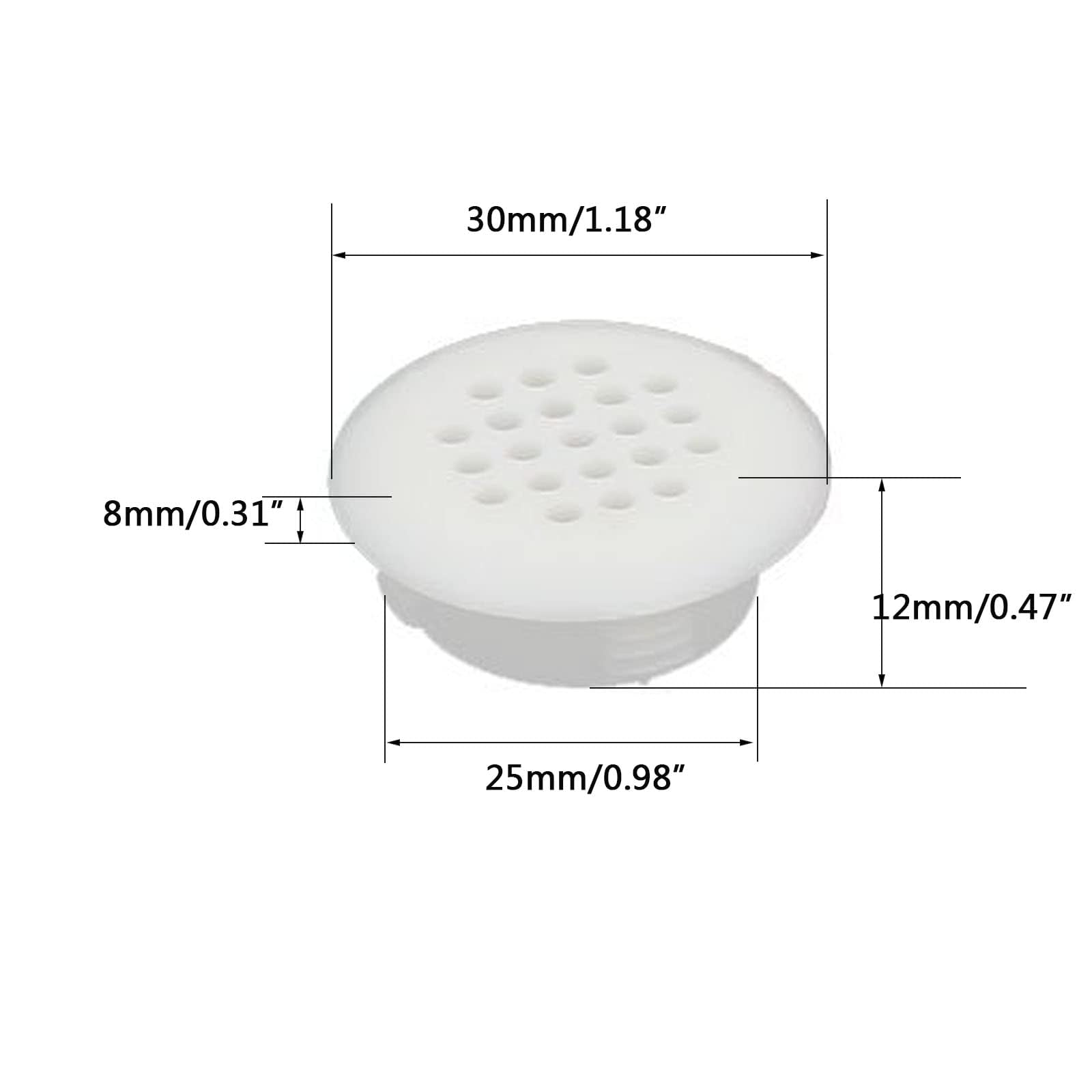 TOP-VIGOR 20Pcs 30mm Round Air Vent Cover, Plastic Round Mesh Hole Air Vent Louver Covers for Cupboards Cabinet, Wardrobe - Image 2