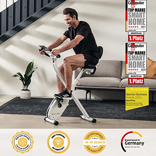 SportPlus Heimtrainer klappbar für zuhause, optional mit App Steuerung, Rückenlehne,Pulsmessung, manuelle oder… – Bild 3