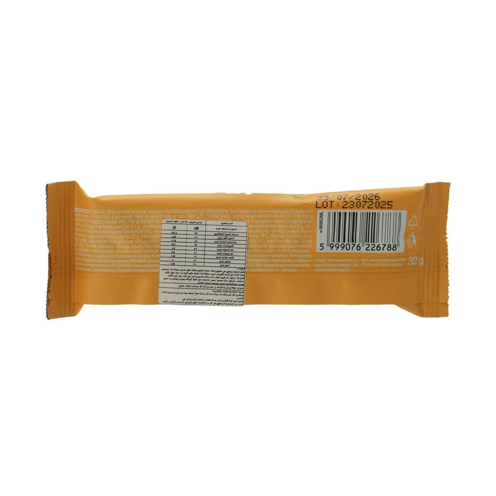BioTechUSA Protein Muesli Bar, Aprikosenmüsliriegel mit Vitaminen, Eisen und Süßungsmittel, 28 * 30 g, Aprikose