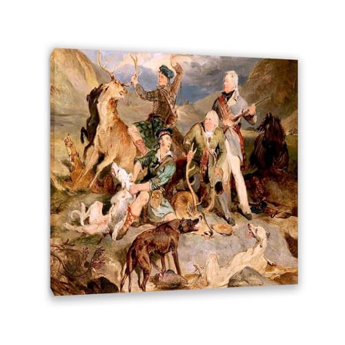 Tableau Edwin Landseer décoration murale pour restaurant et cuisine conviviale 50x50cm