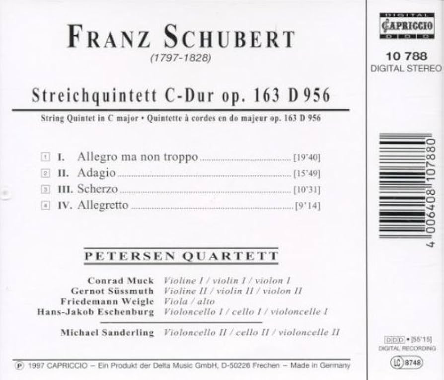 Amazon.co.jp: Schubert String Quintet / Petersen Quartet