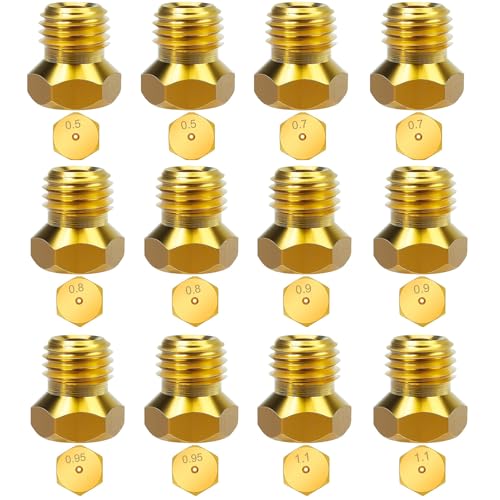 12Pcs Gicleur gaz Butane Universels pour plaque de cuisson au gaz naturel GPL, jets, buses et injecteurs 2x (0.5-0.7-0.8-0.9-0.95-1.1)
