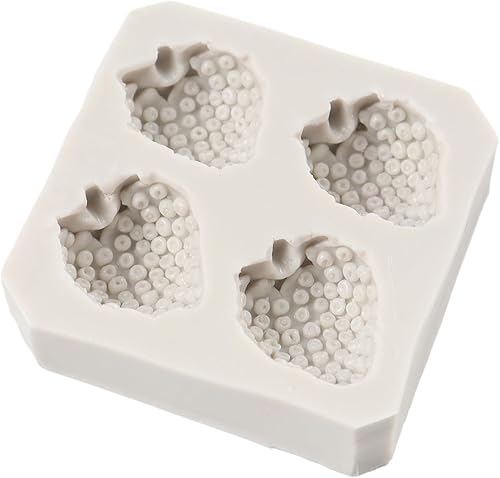 Miniatura 3 de QDMOLDS Moldes de silicona de fresa para decoración de pasteles, decoración de cupcakes, chocolate, caramelo, polímero, pasta de goma de mascar