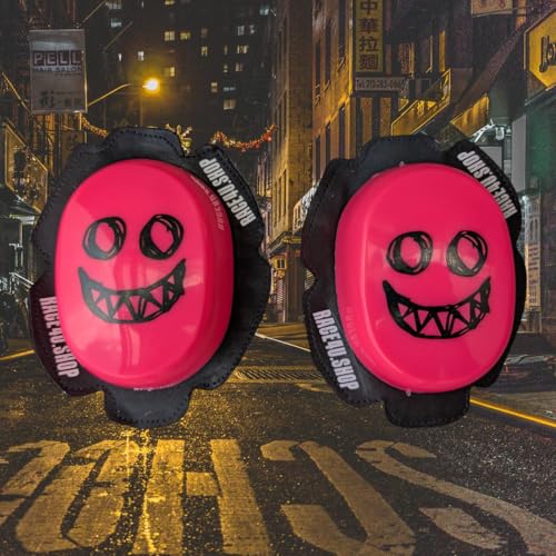 Premium Knieschleifer - optimaler Abrieb & lange Haltbarkeit | Motorrad Kneeslider ideal für die Rennstrecke und die Straße Gesicht rosa