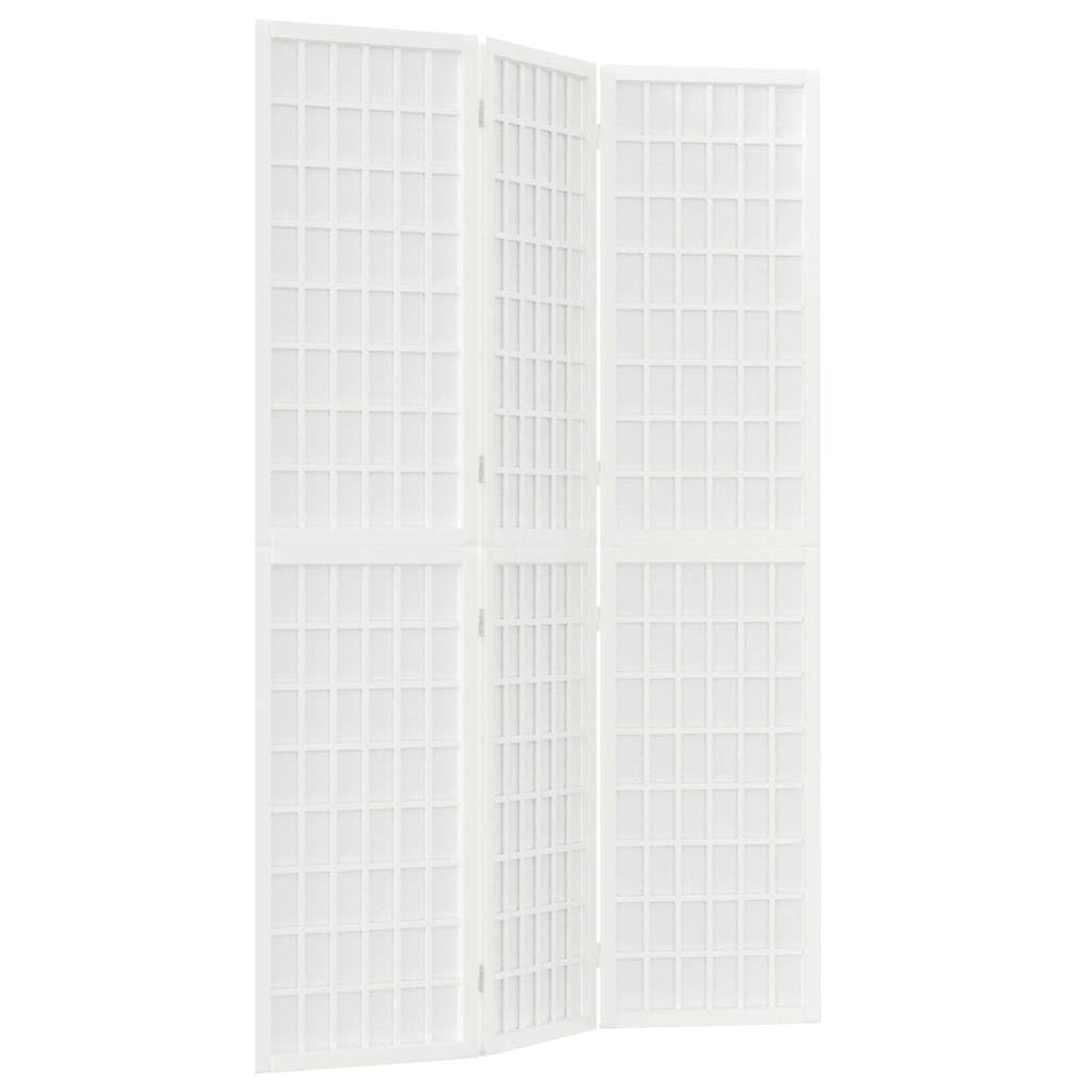 vidaXL Folding 3-Panel Room Divider Privacy Protection Screen Room Separator Paravent Wall Partition Panel Screen Japanese Style 120x170 cm White
