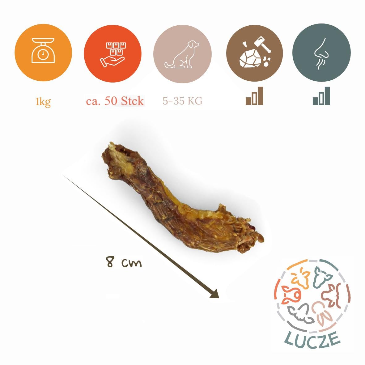Hühnerhälse für Hunde, schonend getrocknete Hähnchenhälse natürliche Hundeleckerlis, 100% ohne Zusatzstoffe, proteinreicher Kausnack für kleine und mittelgroße Hunde, 5 kg