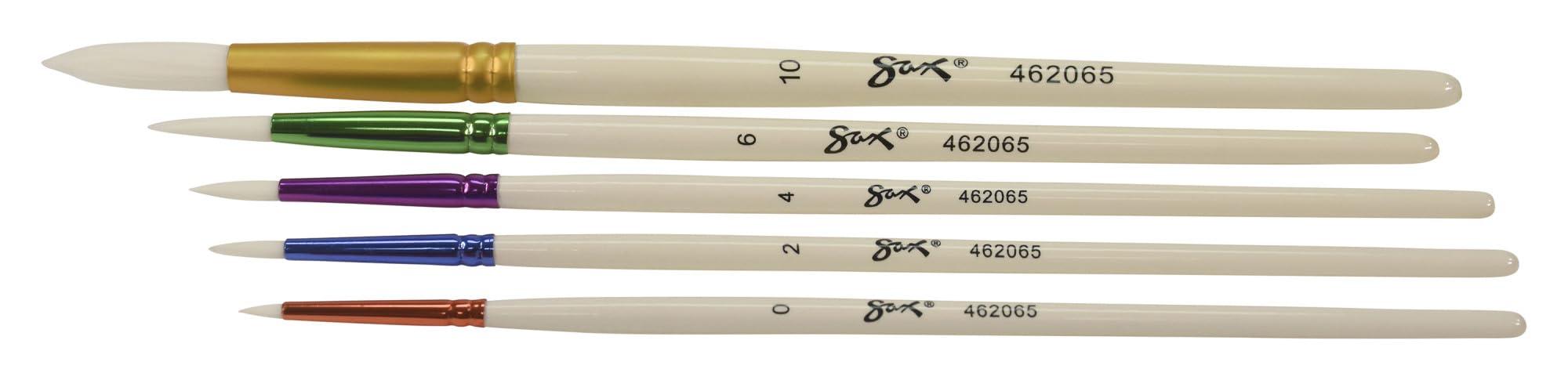 Sax True Flow Spectrum Watercolor Paint Brushes, Round, Assorted Size, Set of 5 - Image 2