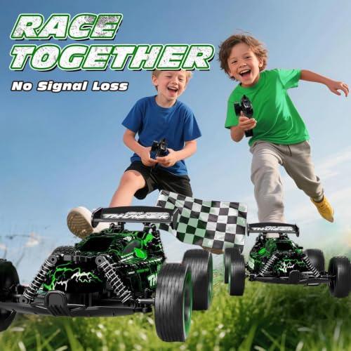 Image of Tecnock RC Cars for Kids, 1:18 Scale 2WD RC Car with USB-C Easy Charging, 2.4GHz Remote Control Car with LED Lights & 50 Mins Playtime, Toys Gifts for Boys & Girls Ages 8-12