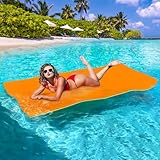 Stopsad 6' Floating Water Mat, Foam Water Floating Pad, Tear-Resistant XPE Foam, Lily Pad for Water Recreation Pool, Beach, Ocean, Lake, Suitable for Multiple Users, Orange&Blue