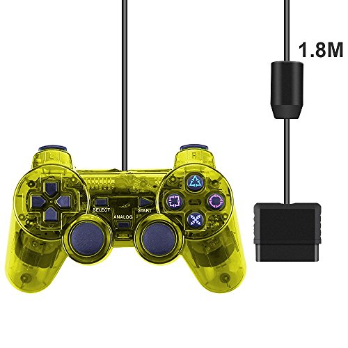 PS2 Wired Controller, Double Shock Dual Vibration Twin Shock Gamepad for Sony Playstation