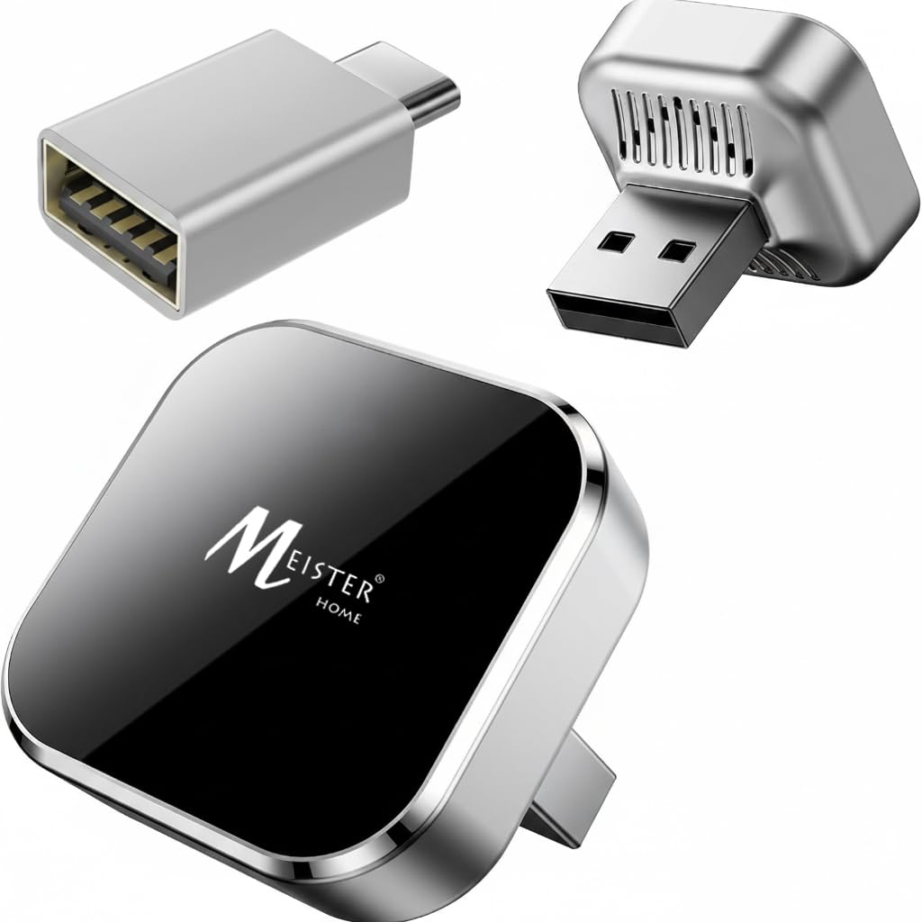 Meisterhome CarPlay Adaptateur sans fil Mise à niveau de CarPlay filaire vers sans fil (mise à jour en 2026), design mini USB-A et USB-C pour voitures avec jeu de voiture filaire, connexion rapide et