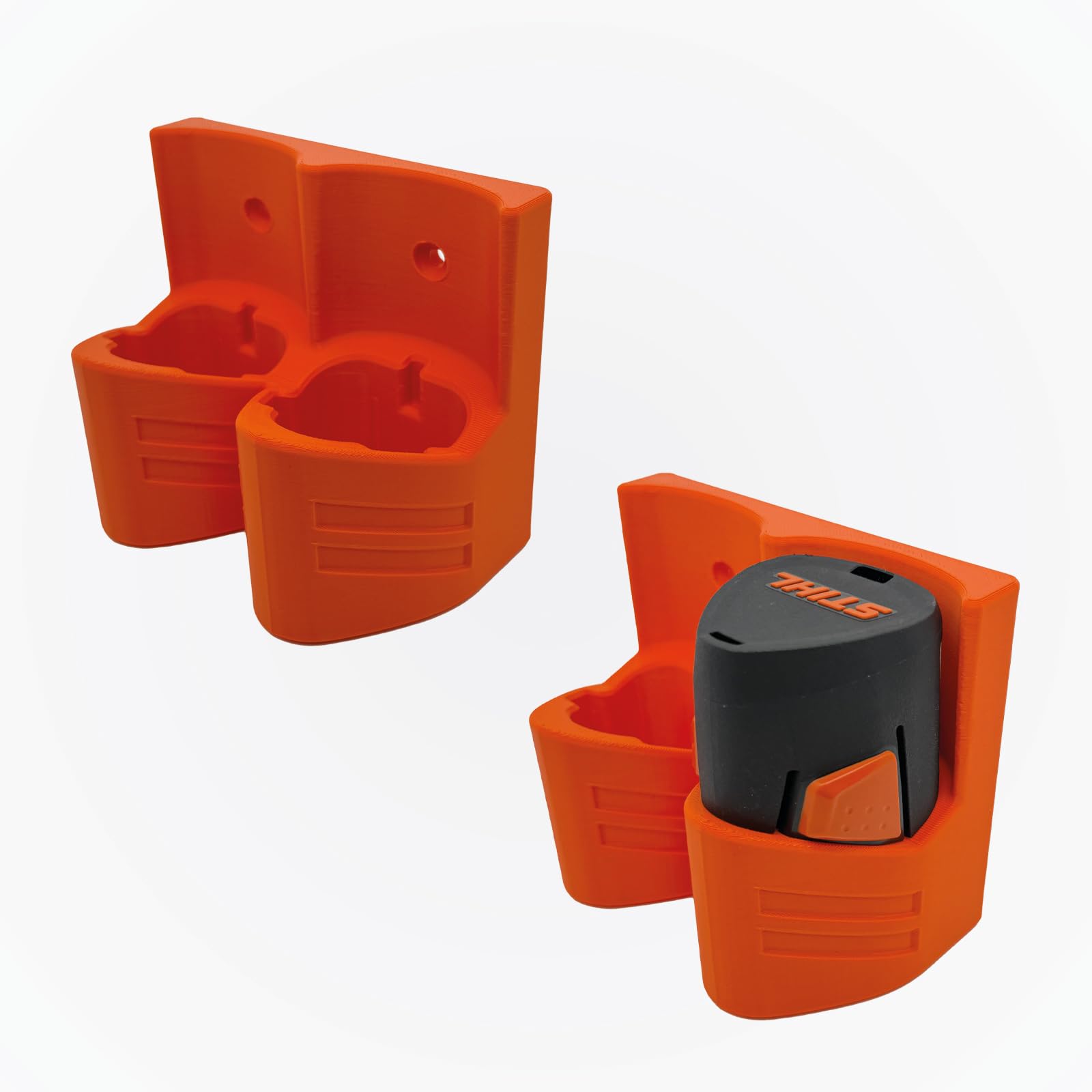 Wall Mounted Battery Holder Suitable for STIHL AS 2 Battery (10.8 V) - Sturdy Wall Mount for AS-System Batteries, Depending on Selection for 1/2/3 Batteries (2 Holders)