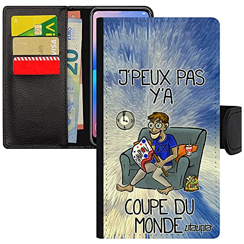 Coque Apple iPhone SE 2022 simili cuir Coupe du Monde rugby handball