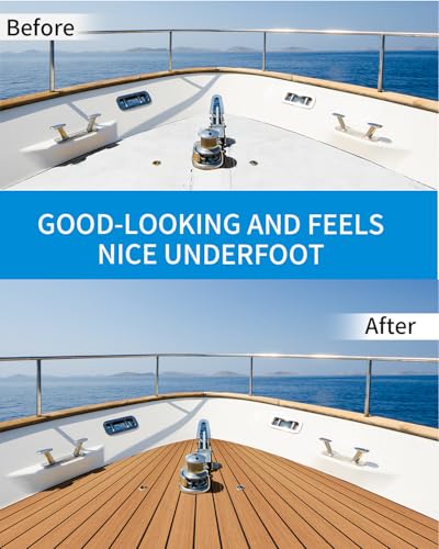 image for OCEANBROAD Self-Adhesive 48''x16.8'' Boat Flooring with 3M Adhesive Ba