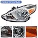 Headlights Assembly Fit for 2015 2016 2017 2018 2019 Nissan Versa Replacement Driver Side(Replacement Chrome Housing