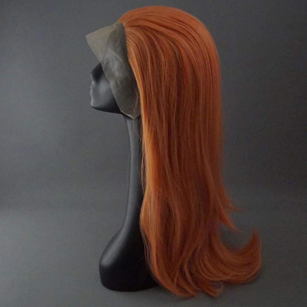 Extension per Capelli, Parrucche Lunghe E Lisce, Parrucche Sintetiche con Pizzo Frontale, Colore Arancione, per Donne Bianche, Parrucche per Cosplay/Feste, Pezzi di Capel（83 Mkd 4638-150%）