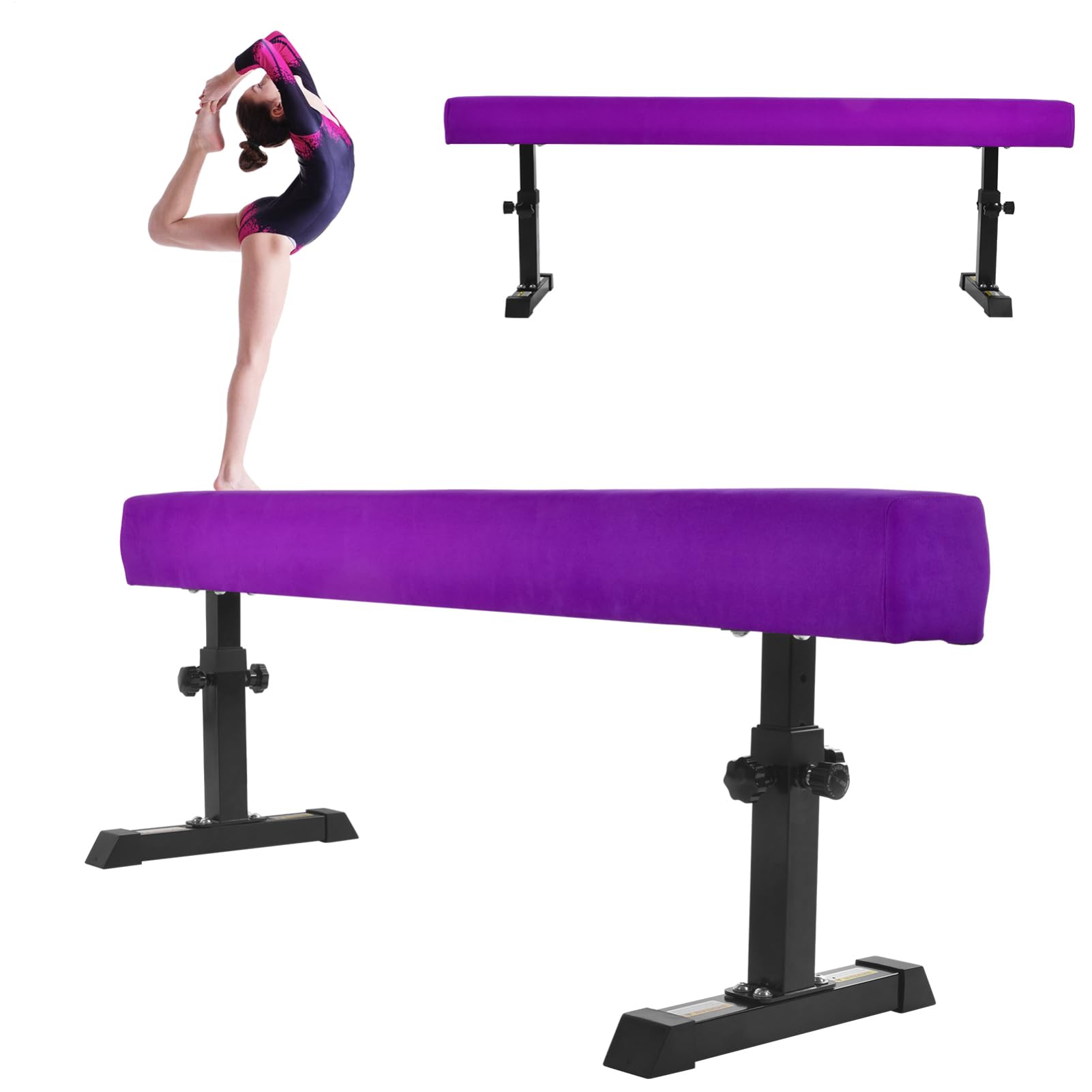 Trave ginnastica artistica per casa 5 Altezza regolabile Trave di equilibrio per bambini Capacità di carico 50 kg Traves ginnastica artistica 180cm di lunghezza Attrezzatura per l'allenamento Beam Gym