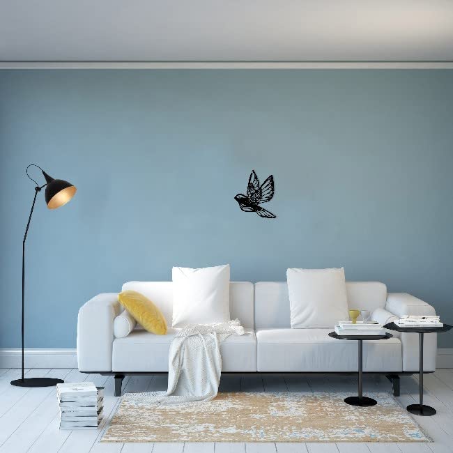 Homemania HOMESRV-27 Wall Decoration - Mural Art Wall - Animals, Bird - for Living Room Bedroom - Black on Metal, 35 x 1.5 x 40 cm - Image 3