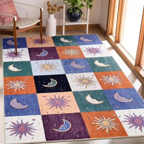 Tapete Boho Sun and Moon Lavable 4x6 miniatura 1