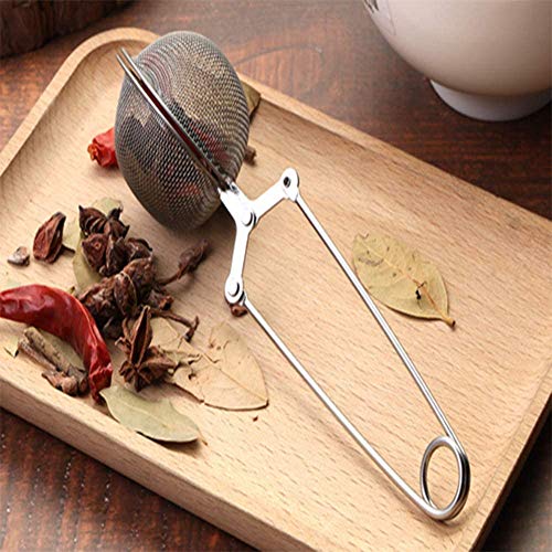 Snap Tea Infuser,Stainless Steel Mesh Ball Tea Strainer with Handle for Loose Tea Leaf Pincer Tea Ball Tea Filter Tong (3-Pcs)