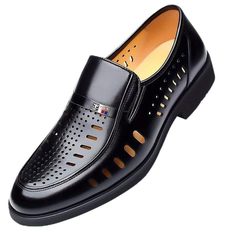 Men's Hollow Out Slip-On Formal Shoes, Wear-Resistant Non-Slip Shoes for Business