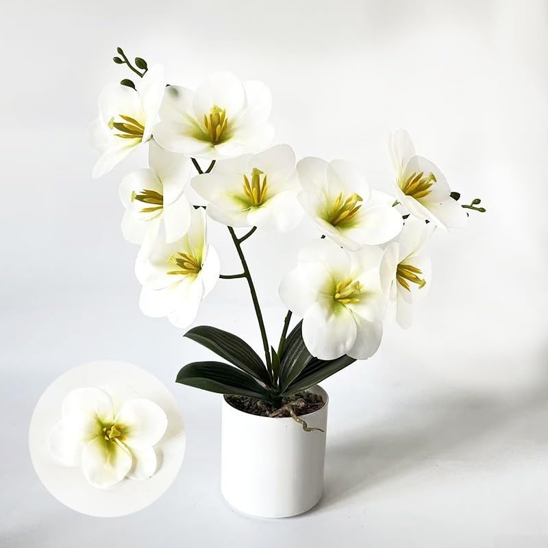 Bonsái de hibisco artificial solución sin riego para decoración de mesa 8