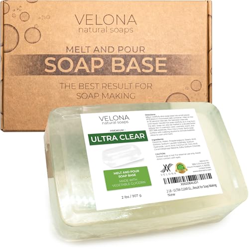 velona 2 LB - Ultra Clear Glycerin Soap Base Melt and Pour | Transparent Natural Bar For The Best Result for Soap Making