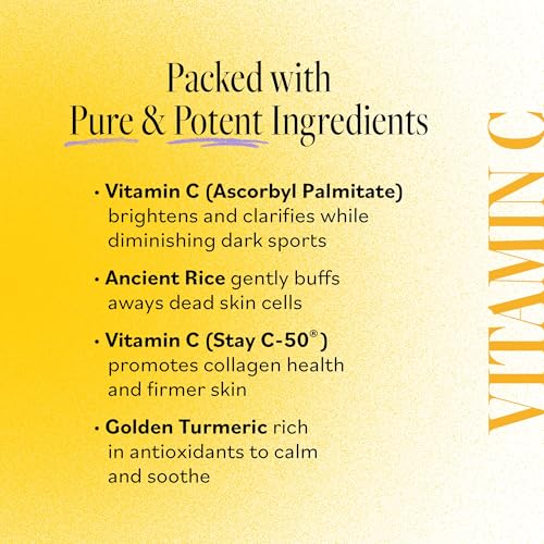Derma E Vitamin C Gentle Daily Cleansing Paste – Vitamin C Face Mask or Cleanser with Turmeric - Facial Mask Brightens & Clarifies, 4.0 Oz